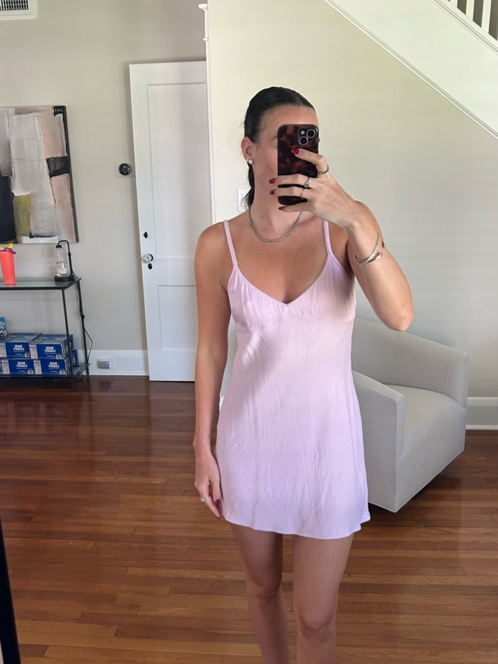 Aritzia, Sunday’s best pink slip dress